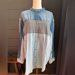 We The Free Medium Blue Denim Top/Shirt Jacket Size Medium